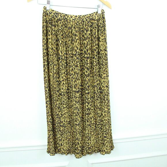 Vintage Size 12 Maxi Skirt Animal Print Crinkle Midi Festival Western Grunge - Picture 6 of 6